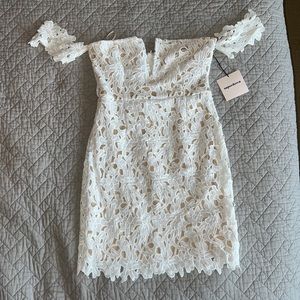 Superdown thick lace mini dress